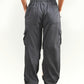 VIRAL Grey Parachute Pants Loose Fit For Women