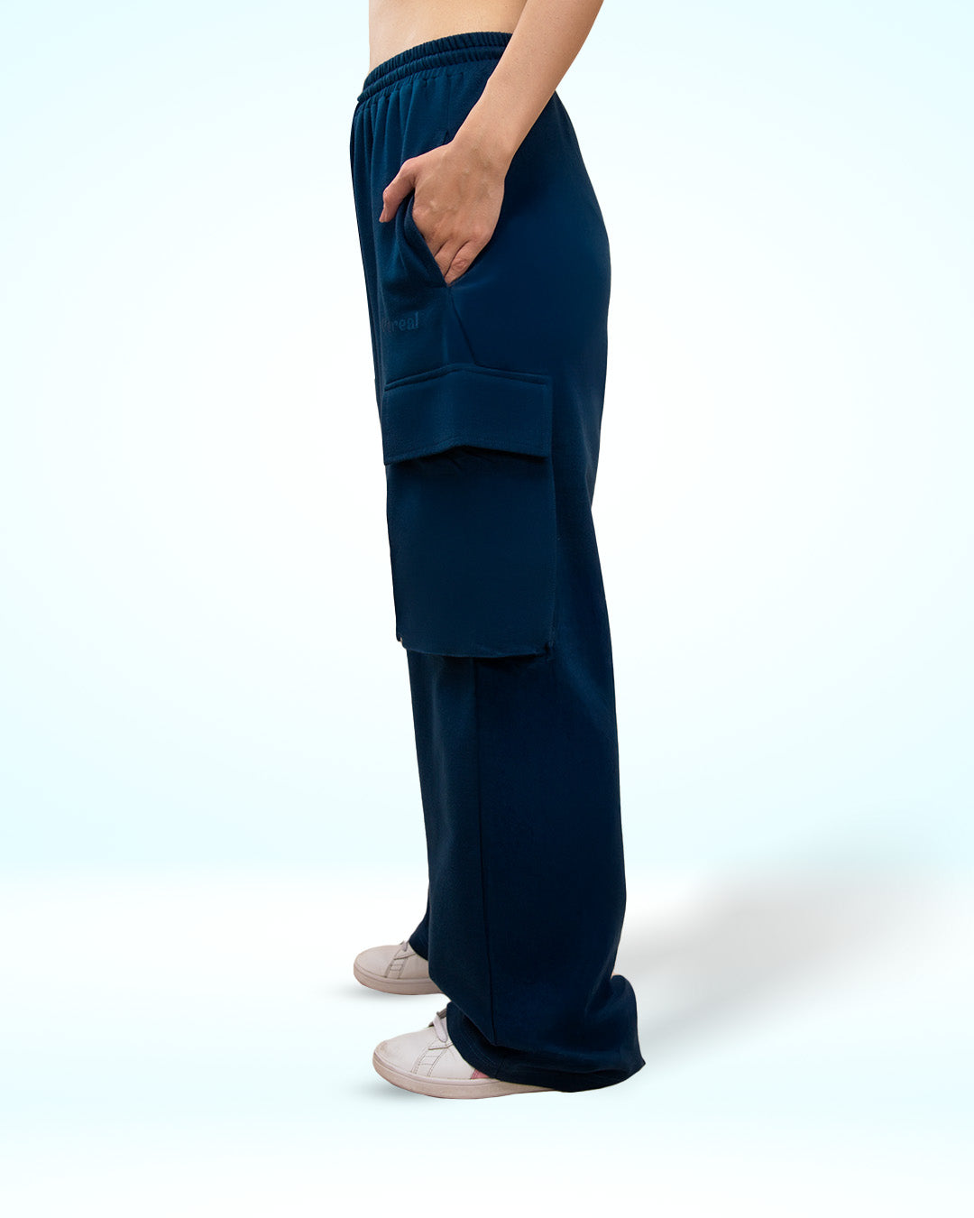 Navy Blue Cargo Track Pants