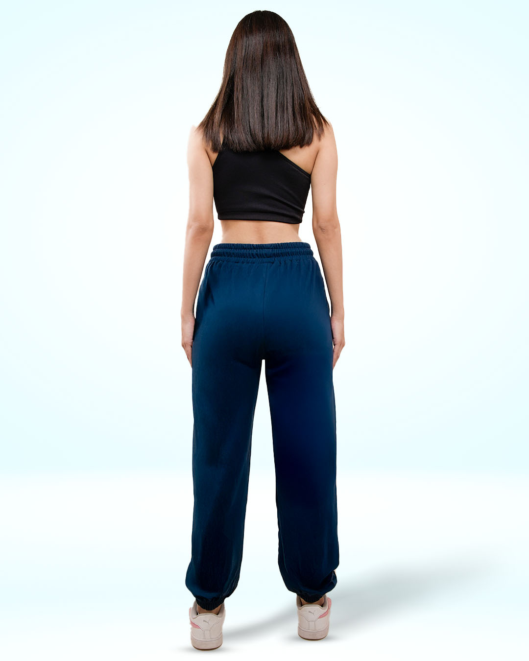 Navy Blue Gathered Joggers