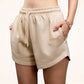 Beige Sweat Shorts For Women