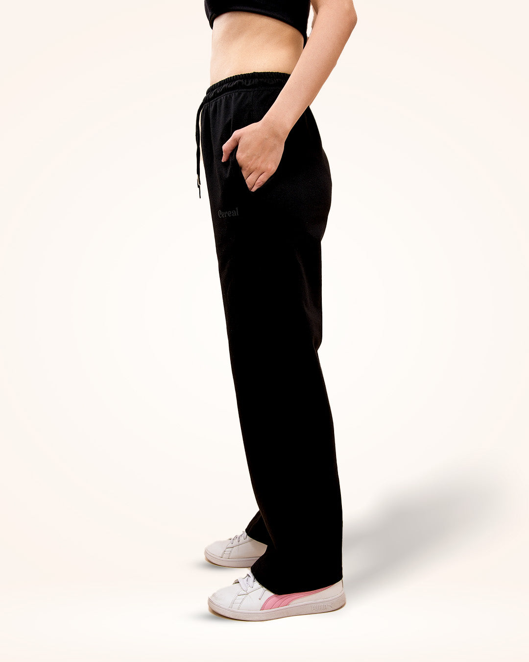 Black A-Line Bomber Pants
