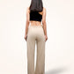 Beige A-Line Bomber Pants