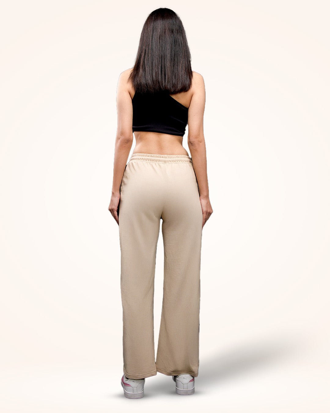 Beige A-Line Bomber Pants