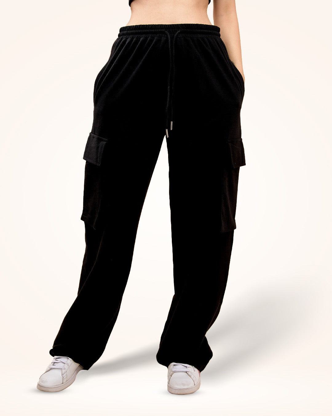 Black Cargo Track Pants