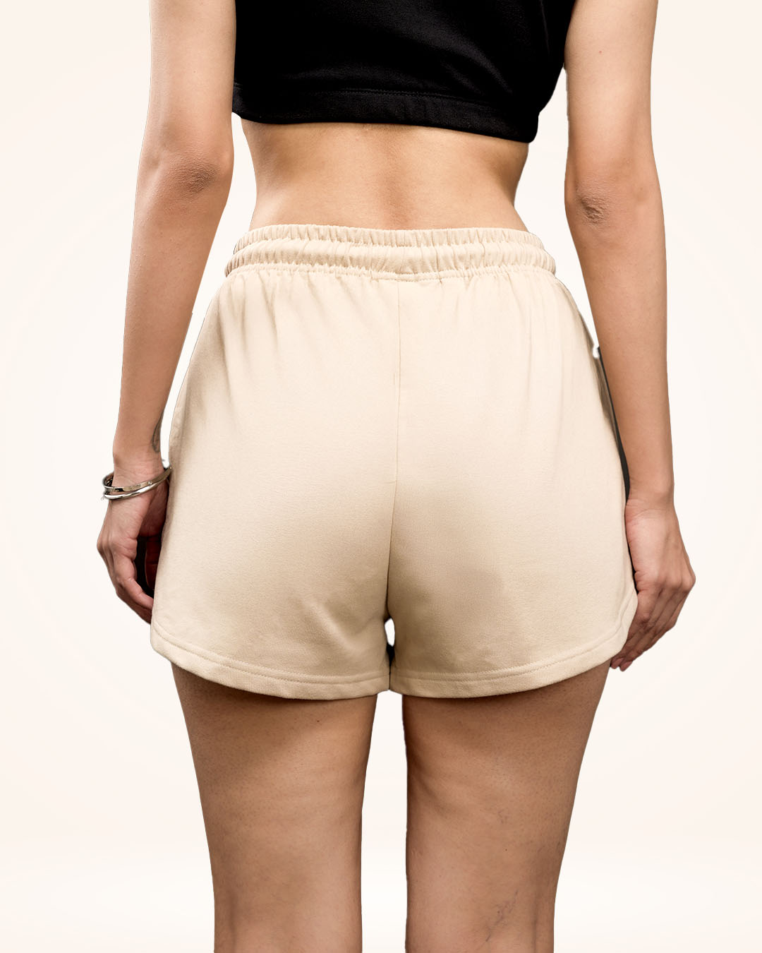 Beige Sweat Shorts For Women