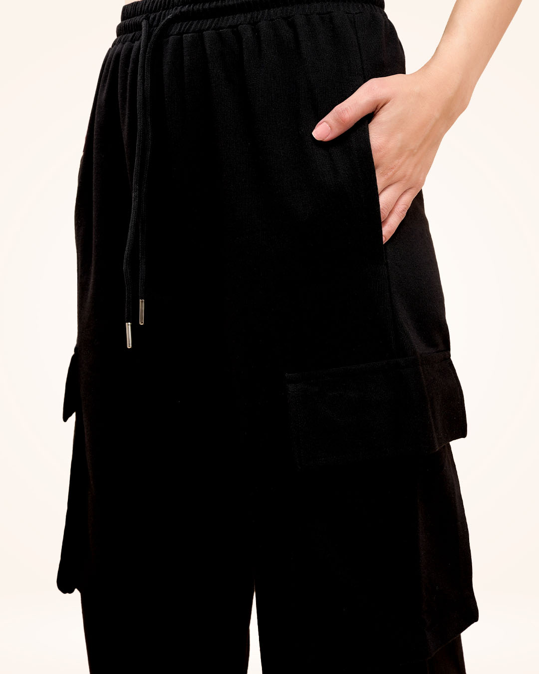 Black Cargo Track Pants