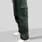 VIRAL Green Parachute Pants Loose Fit