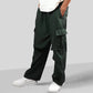 VIRAL Green Parachute Pants Loose Fit