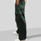 VIRAL Green Parachute Pants Loose Fit