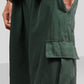 VIRAL Green Parachute Pants Loose Fit