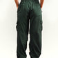 VIRAL Green Parachute Pants Loose Fit For Women