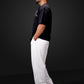Straight White Heavy Weight Joggers
