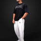 Straight White Heavy Weight Joggers