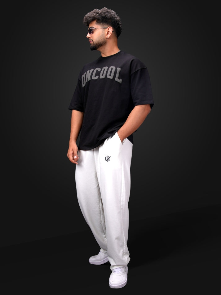 Straight White Heavy Weight Joggers