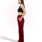 Cherry Red  A-Line Bomber Pants for Women