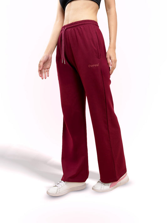 Cherry Red  A-Line Bomber Pants for Women