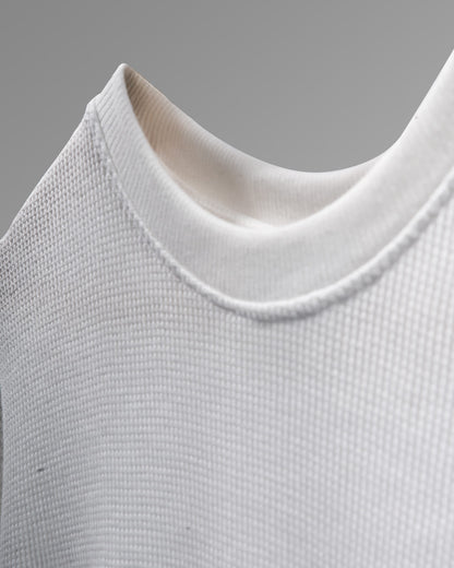 Premium 250 GSM Waffle Knit Oversized T-Shirt (Off White)