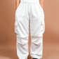 VIRAL White Parachute Pants Loose Fit For Women